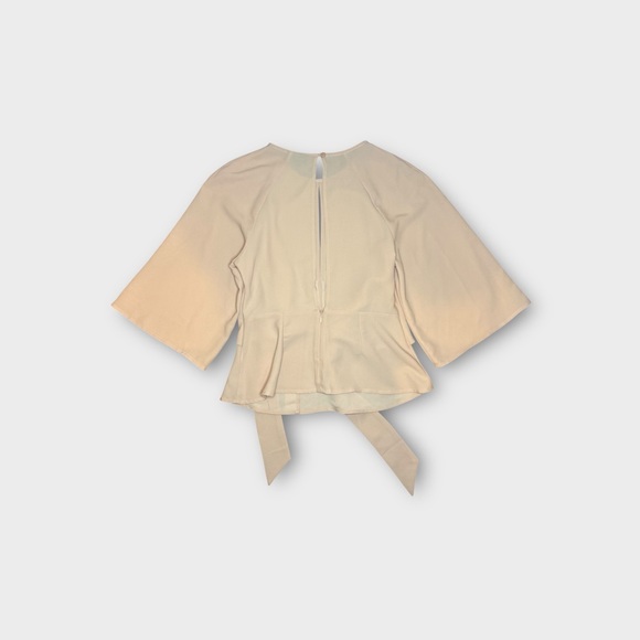 Topshop Blush Pink Front Tie Peplum Keyhole Detail Top - Picture 10 of 10